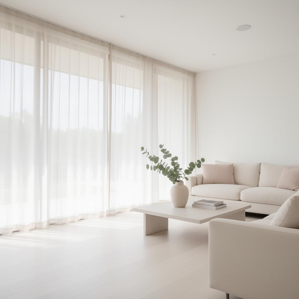 Spotless minimalist living room professionally cleaned by Illawarra Crew